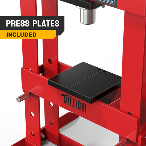 TUFFIOM 10-Ton Hydraulic Shop Press with Pressure Gauge